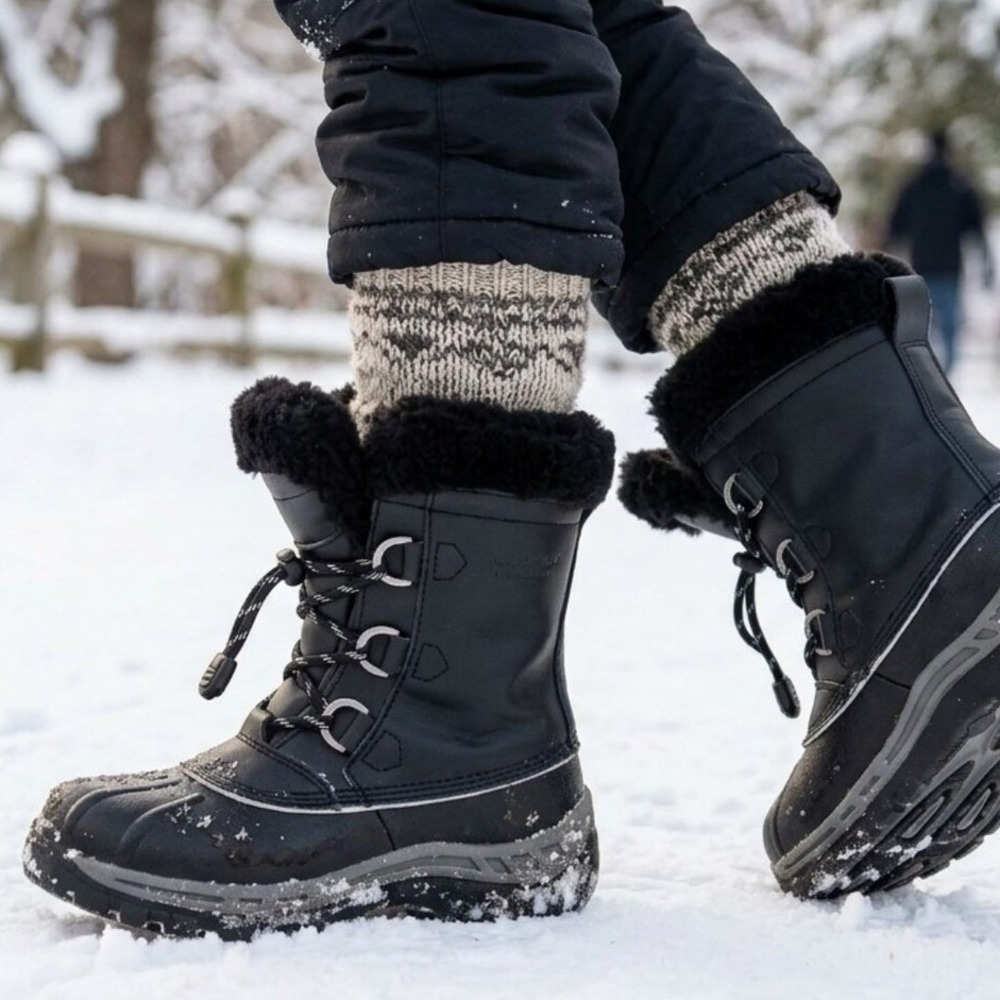 Bearpaw Kelly Youth Winter Snow Boots Black Size 2 Youth